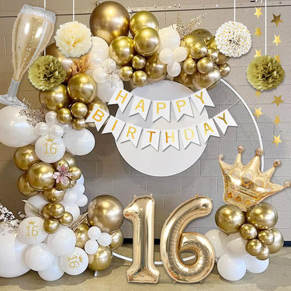 KISPATTI Set decoratiuni aniversare 16 ani, 62 buc