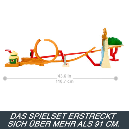 Set de joacă Hot Wheels Super Mario Bros. - Pista de curse Regatul Junglei cu mașinuța Mario - Trăiește aventurile filmului acasă, HMK49