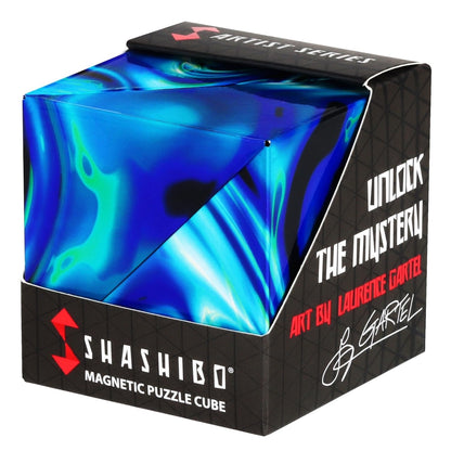 Shashibo SHA11MO Set de construcție cub magnetic transformabil cu 36 magneți din pământuri rare, peste 100 forme, de la 6 ani (Mystic Ocean)