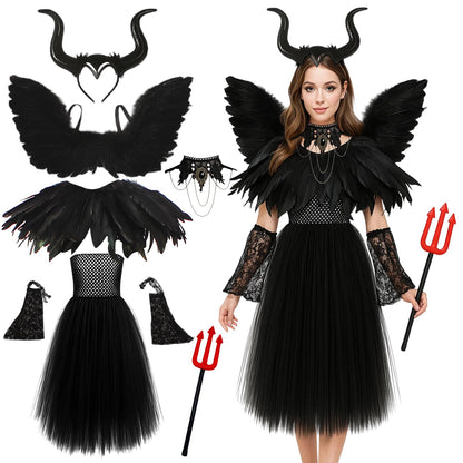 JrnSvp Costum Maleficent femei, 7 piese
