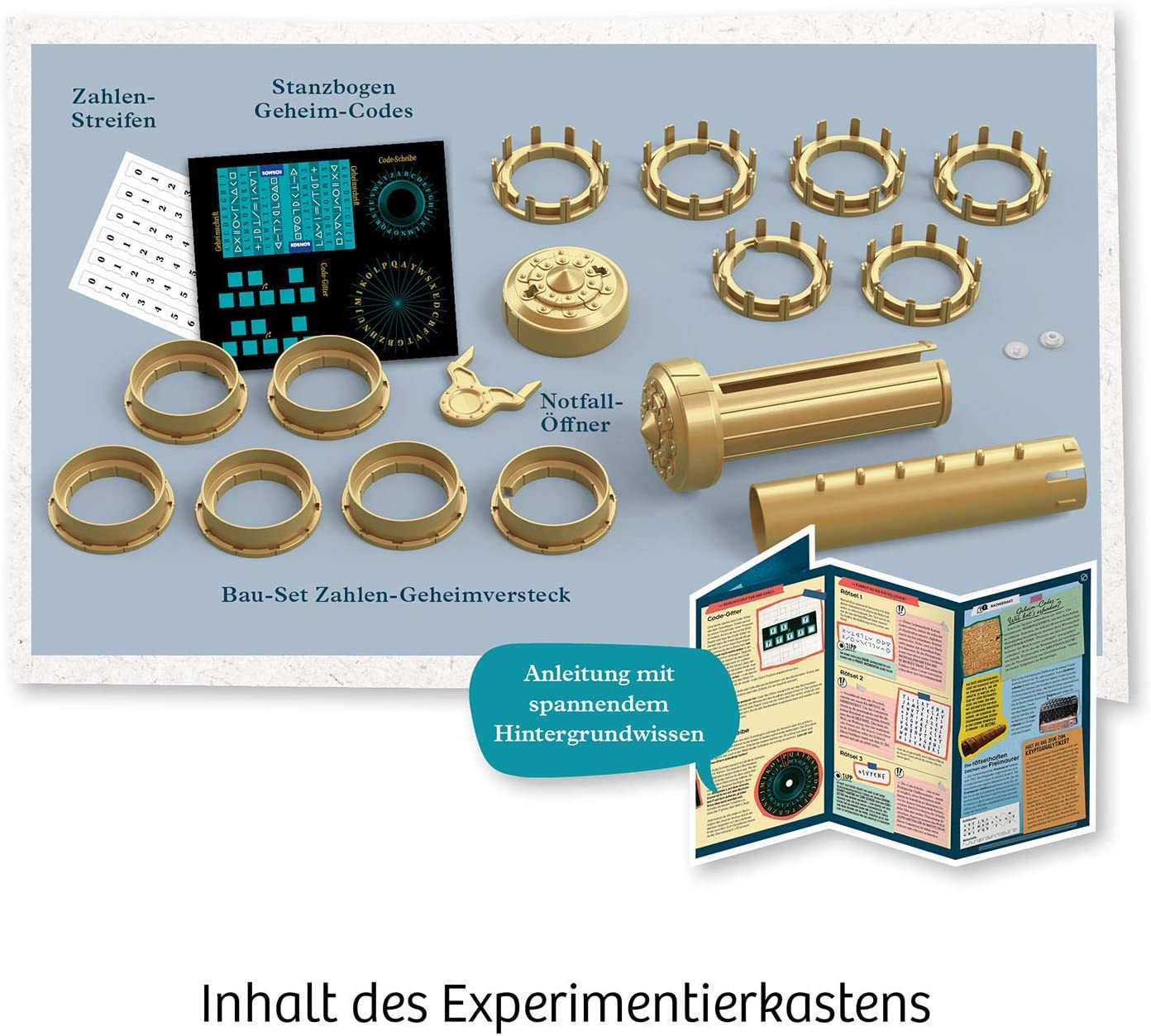 Kosmos 658076 Set de experimente cu coduri secrete 6 cifre pentru copii 8-11 ani (limba germană)