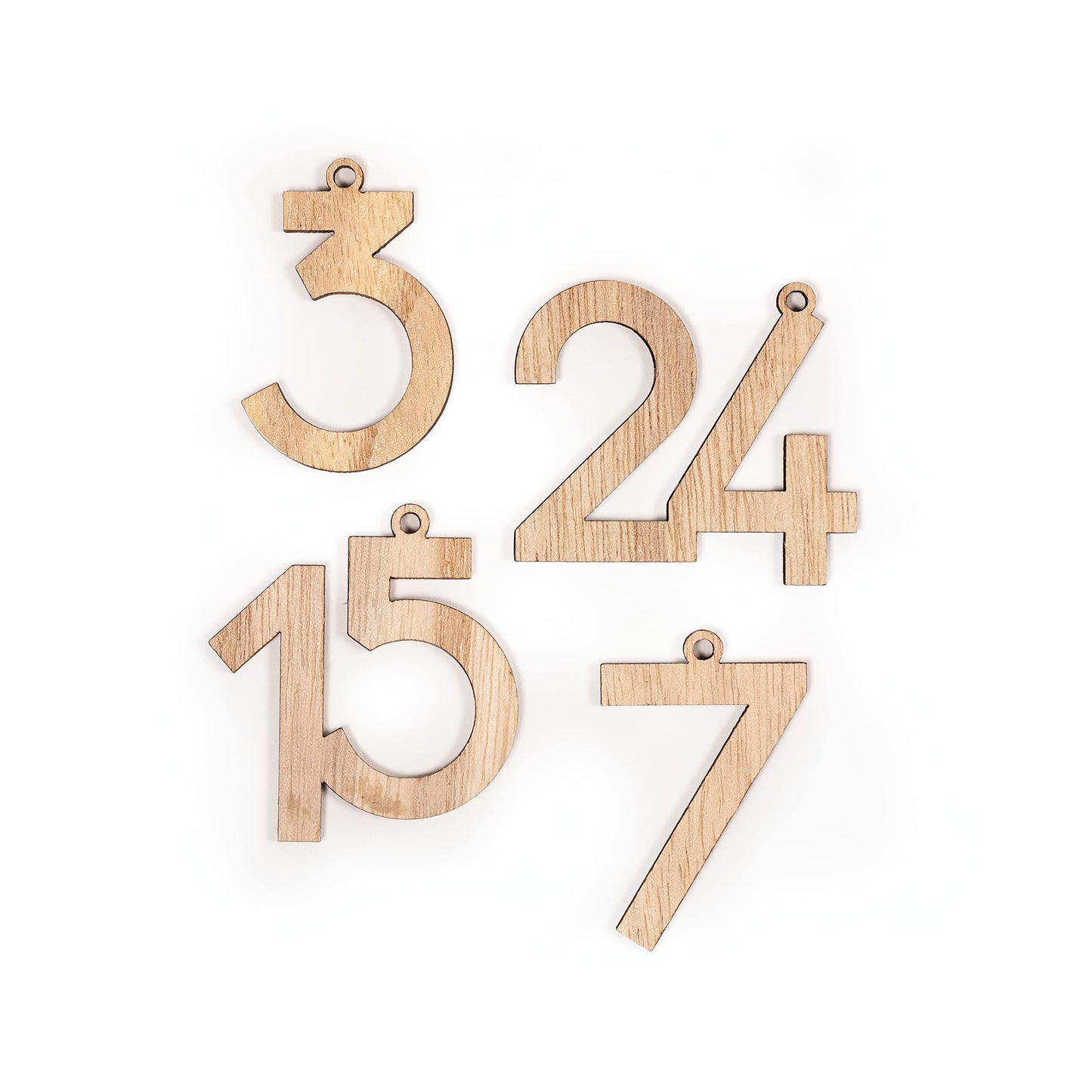 Folia Calendar Advent cifre din lemn, 24 piese