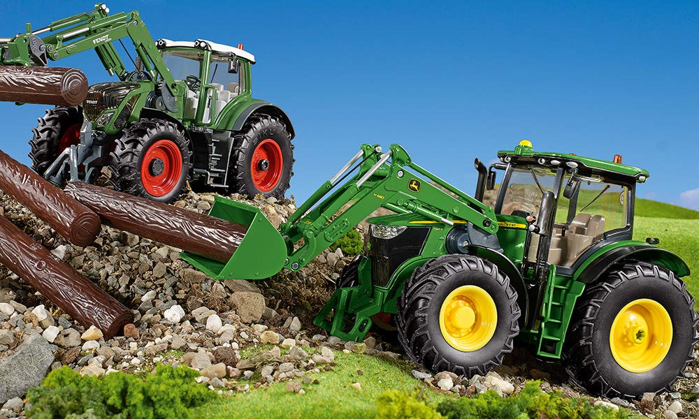 siku 6792 Tractor John Deere 7310R cu încărcător frontal, verde, metal/plastic, 1:32, aplicație Bluetooth