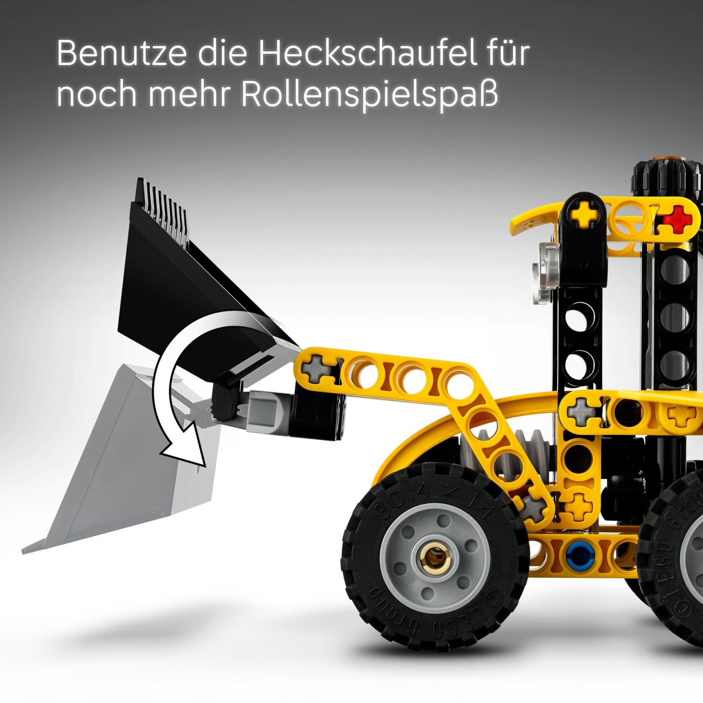 LEGO Technic Baggerlader - Set de jucărie pentru băieți și fete de la 7 ani, vehicul cu excavator, șape și braț 42197