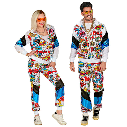 W WIDMANN MILANO Fashion de Petrecere - Costum Anii '80, Jogging, Stil Retro, Pop Art, Comic