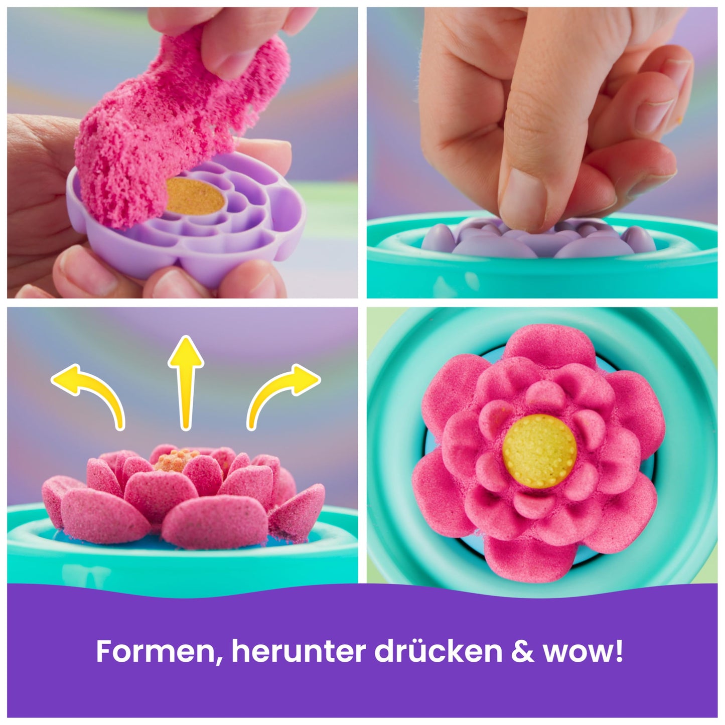 Kinetic Sand Squish Set Flori, 227 g, 5+ ani
