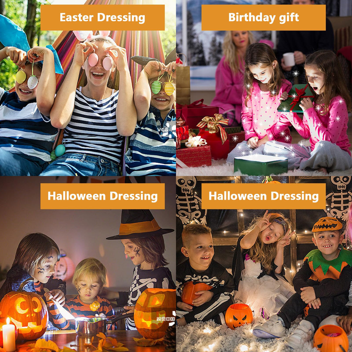 Abhpjuy Salopetă costum Halloween pește clovn portocaliu 101-115 cm copii