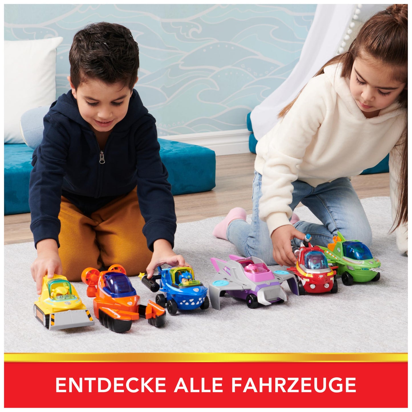 PAW Patrol, Aqua Pups - Mașină de jucărie în formă de rață cu figurina cățelului Skye, potrivită pentru copii de la 3 ani