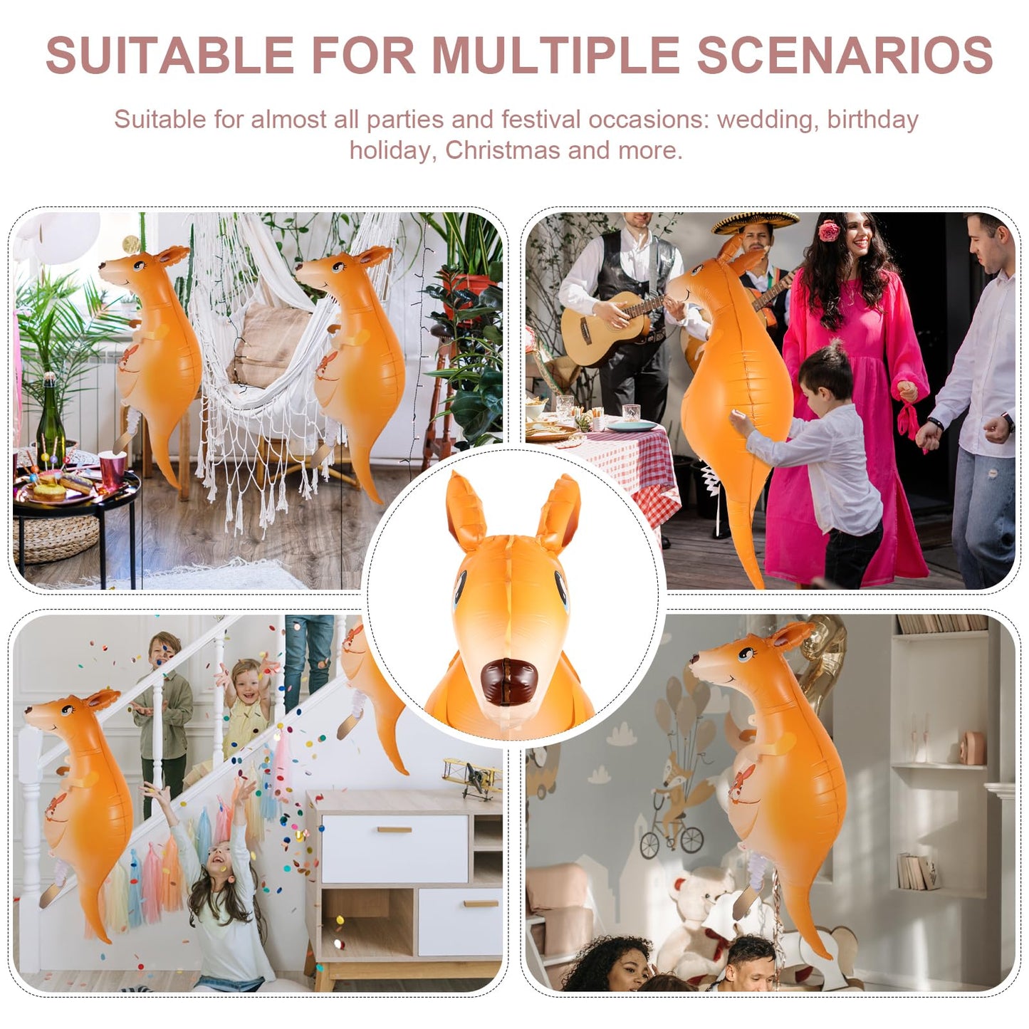 TOYANDONA Baloane folie cangur animale, 2 buc