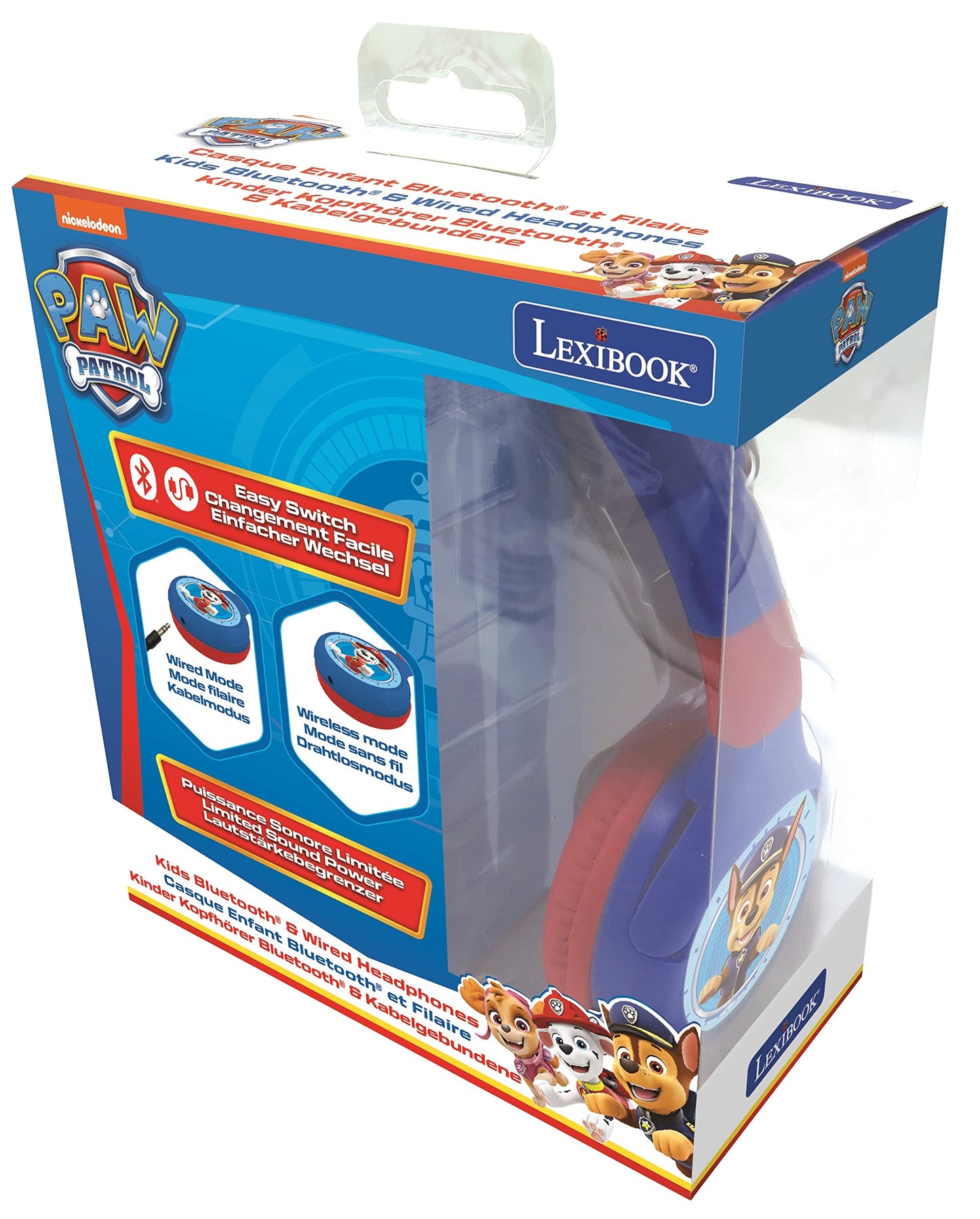 Lexibook Casti pliabile Bluetooth Paw Patrol, Kids Safe