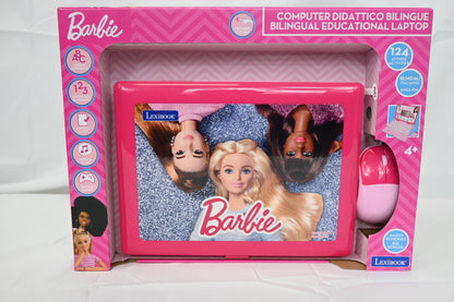 Laptop educativ Lexibook JC598BBi5 Barbie, bilingv (engleză/italiană), cu 124 de activități pentru învățare, joacă și muzică, roz.