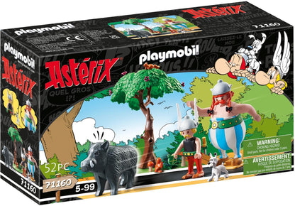 PLAYMOBIL 71160 Astérix Vânătoarea Mistrețului, cu Copac Rotativ, Jucărie pentru Copii de la 5 Ani, Multicolor