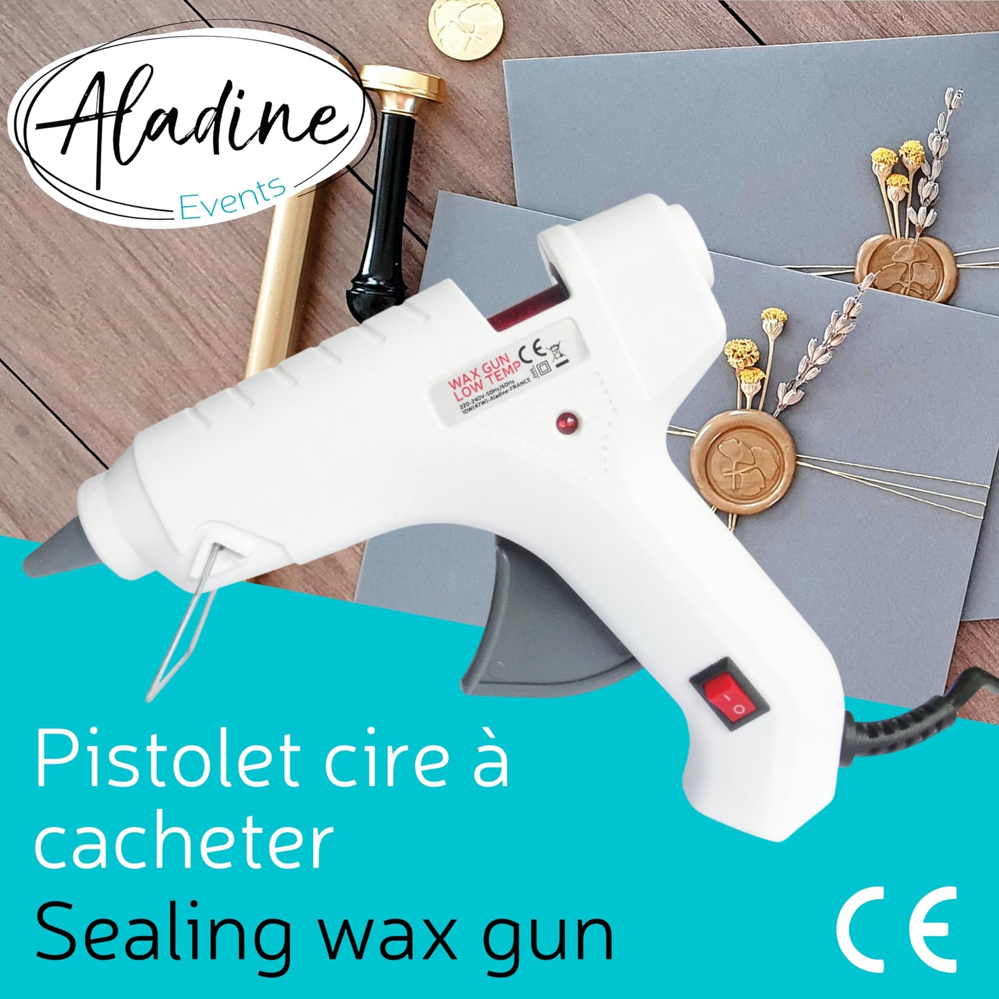 Aladine – 72606 – Freizeit Kreative – Pistol pentru bețe de ceară rotunde – 240 V