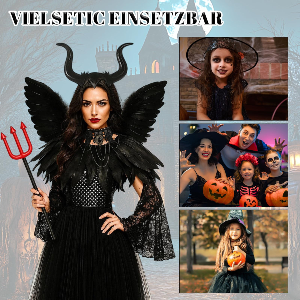 JrnSvp Costum Maleficent femei, 7 piese