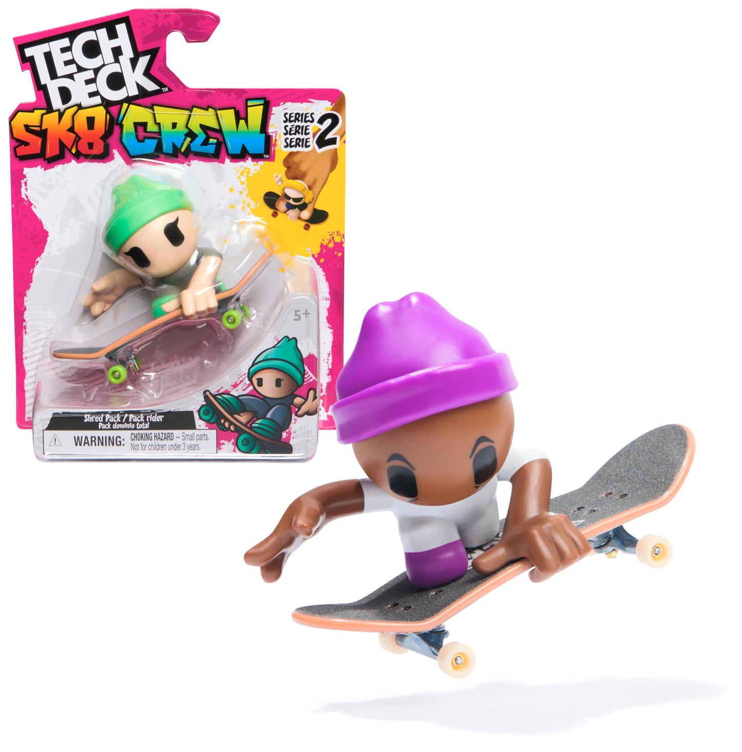 Tech Deck Sk8 Crew Set de fingerboard cu figurina skater detașabilă compatibilă cu alte fingerboard-uri de la 5 ani