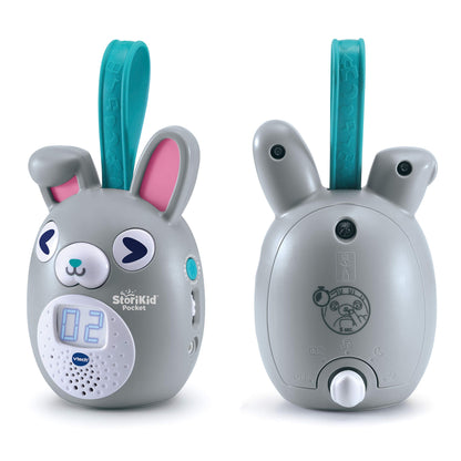 VTech StoriKid Pocket - Povestitor pentru copii, jucărie portabilă pentru bebeluși de la 6 luni, salvează povești, timer, versiune ESP, gri