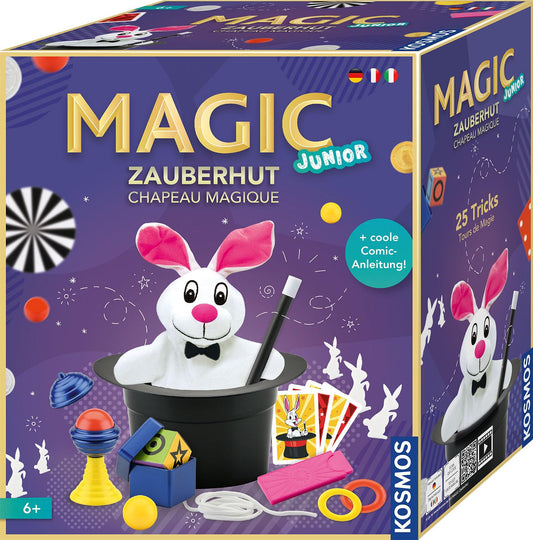 Kosmos 694302 Magic Zauberhut - Învață trucuri de magie și iluzii, set de magie cu baghetă și multe alte accesorii, pentru copii de la 6 ani.