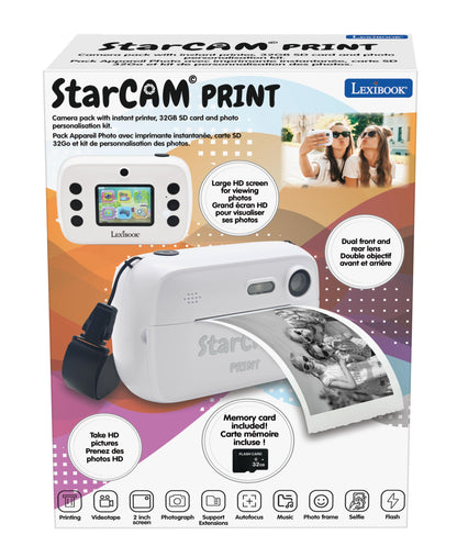Lexibook DJ150 StarCAM Print Cameră cu imprimantă, 32GB SD