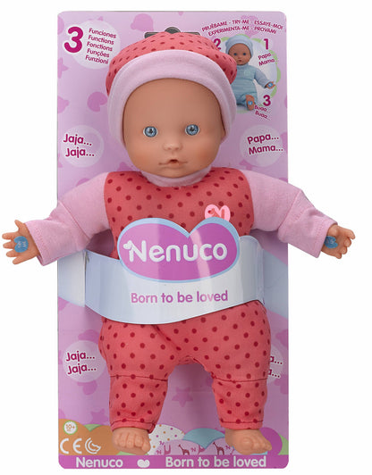 Nenuco Papusa moale cu 3 functii, 10+ luni