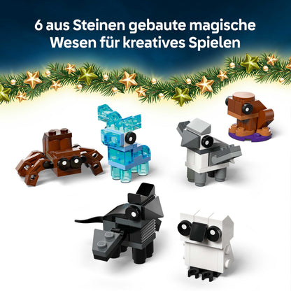 LEGO Harry Potter Adventskalender 2025 Set de construcție cu 278 piese și 8 minifigurine în pulovere festive pentru copii de la 7 ani