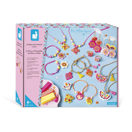Janod J09186 Set bijuterii prietenie, 16 piese polimer