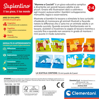 Clementoni 11957 Joc asociere animale, 24 cărți, 2+ ani