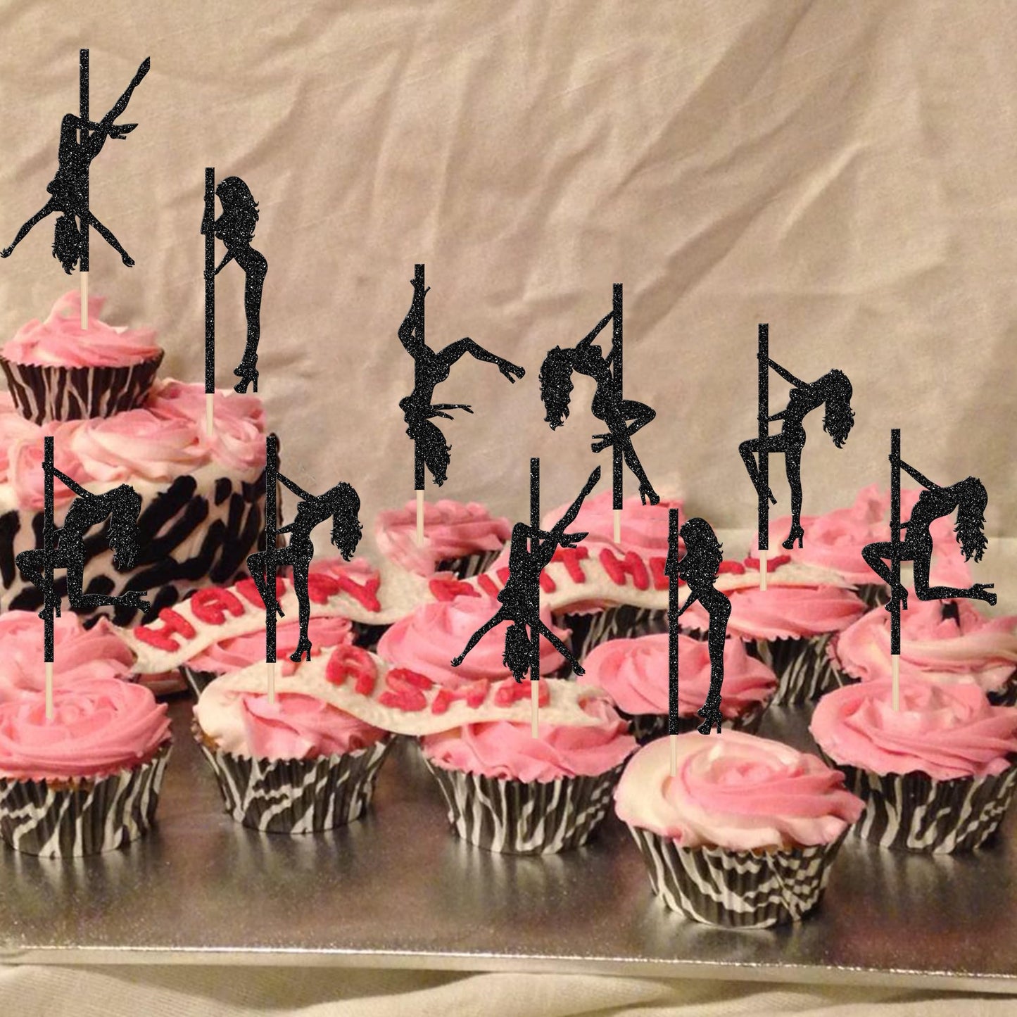 SYKYCTYC 30 Topper Cupcake Pole Dance cu Sclipici