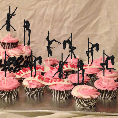 SYKYCTYC 30 Topper Cupcake Pole Dance cu Sclipici