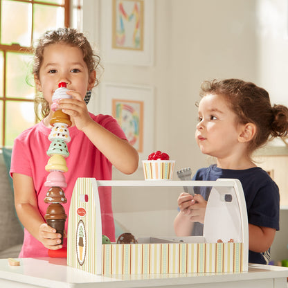 Melissa & Doug Stand înghețată din lemn, 28 piese, 3+ ani