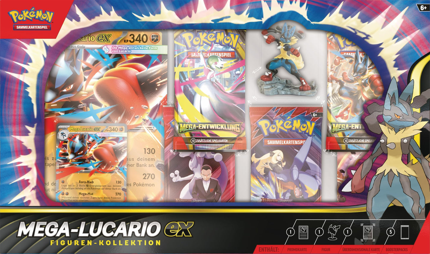 Pokémon TCG Colecție Mega Lucario-ex, 5 boostere
