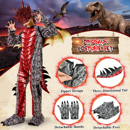 Ulikey Costum Dragon Copii cu Aripi și Mască