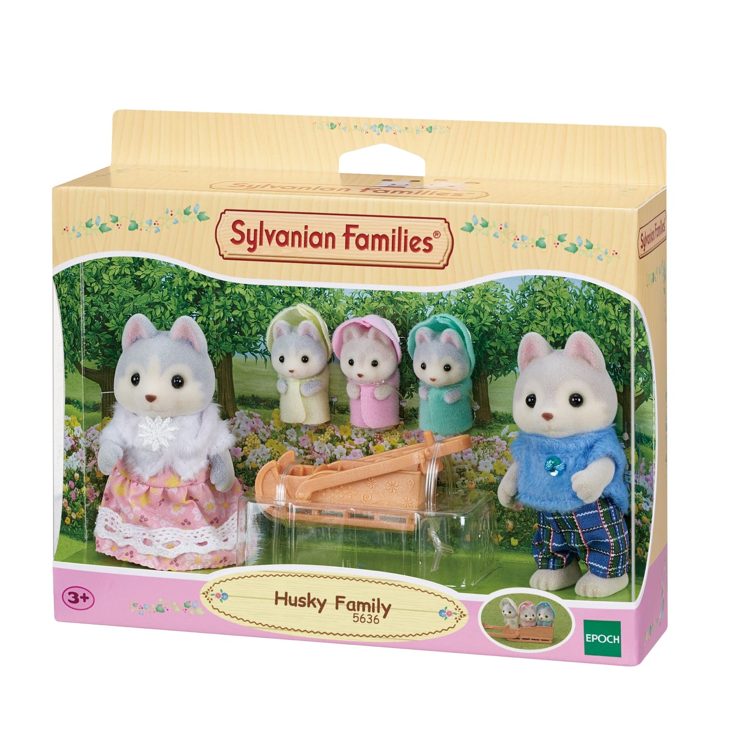 Sylvanian Families Familia Catelusilor Husky, 3+ ani