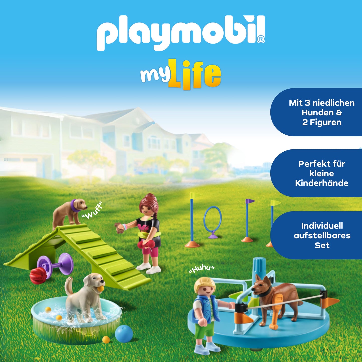 PLAYMOBIL 71745 Teren de joaca pentru caini, 4+ ani