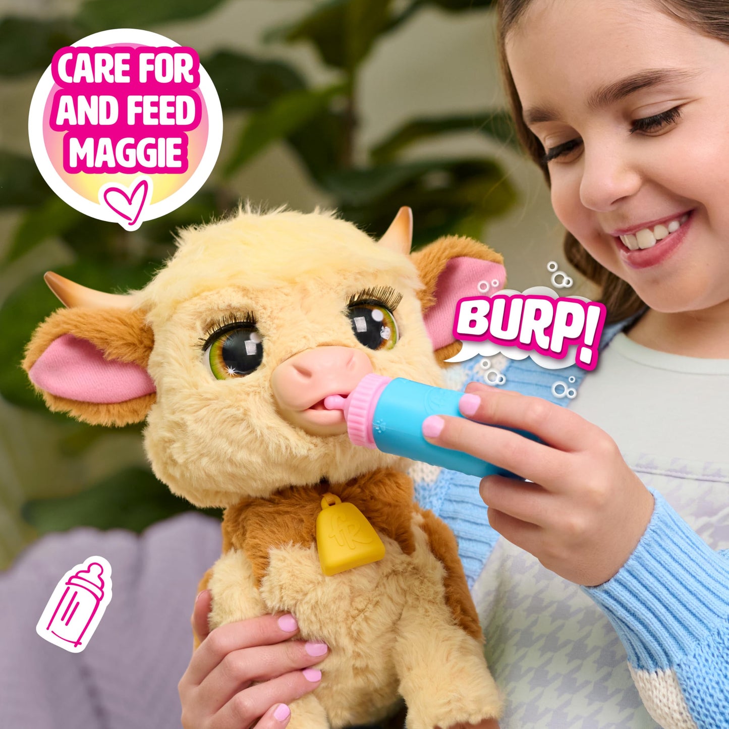 Just Play furReal Maggie Vaca interactiva din plus, 28cm, 4+