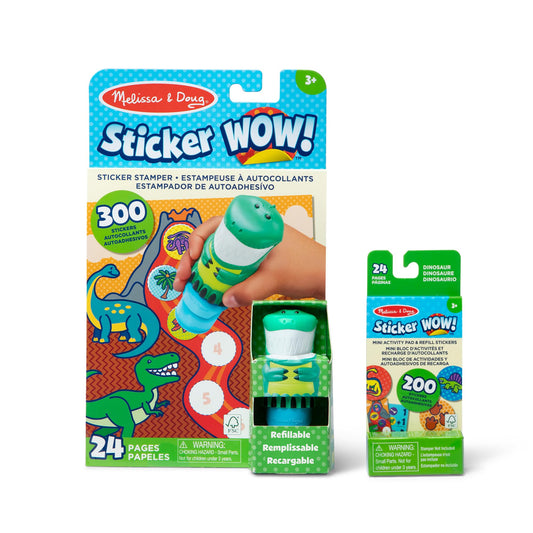 Melissa & Doug Set Ștampile Sticker Wow Dinozauri, 3+ ani
