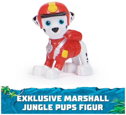 PAW Patrol Jungle Pups - Vehicul mare cu elefant și apă (vehicul deluxe) și figurina Marshall Hero Pups, jucărie pentru copii de la 3 ani