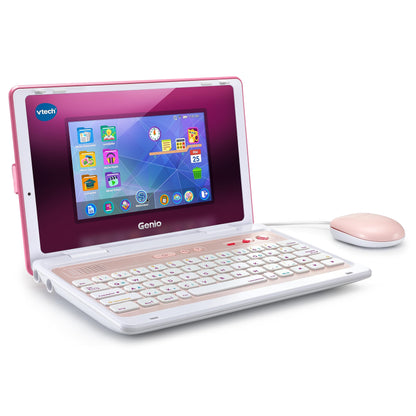 VTech Genio Laptop de Învățare XL roz – Laptop cu ecran LCD de 7" și acces la internet, program de text și multe conținuturi educaționale – Pentru copii de 5-12 ani