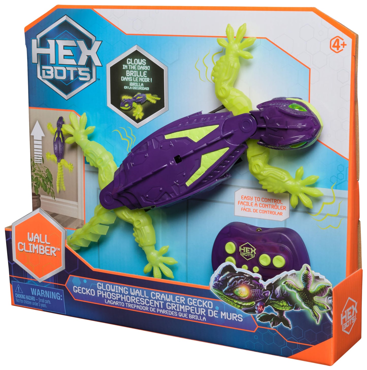 HEX BOTS Gecko Glow RC telecomandă, urcă pe pereți