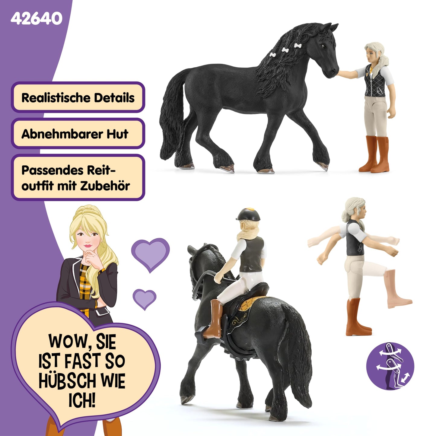 Schleich Horse Club Set de joacă cu cai Tori & Princess figurină mobilă cu cal, șa, ham și pătură pentru șa 5+ ani 8 piese