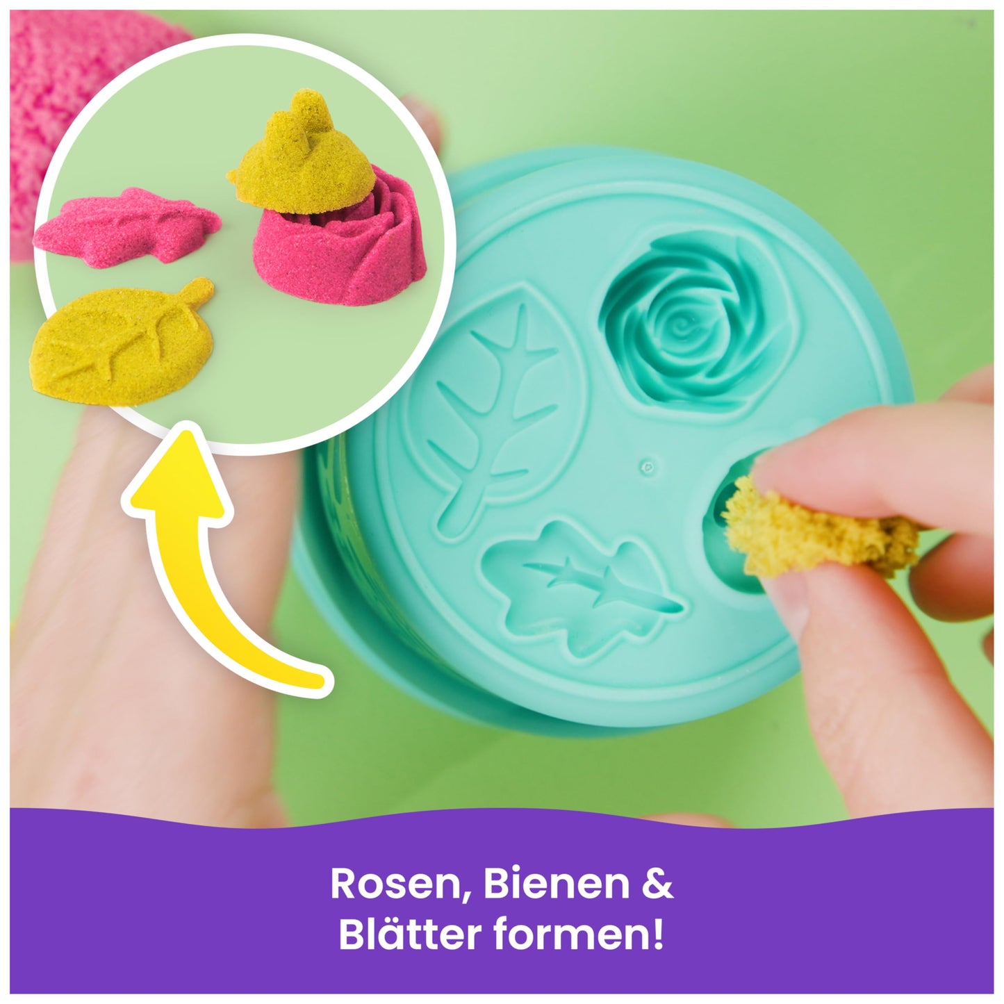 Kinetic Sand Squish Set Flori, 227 g, 5+ ani