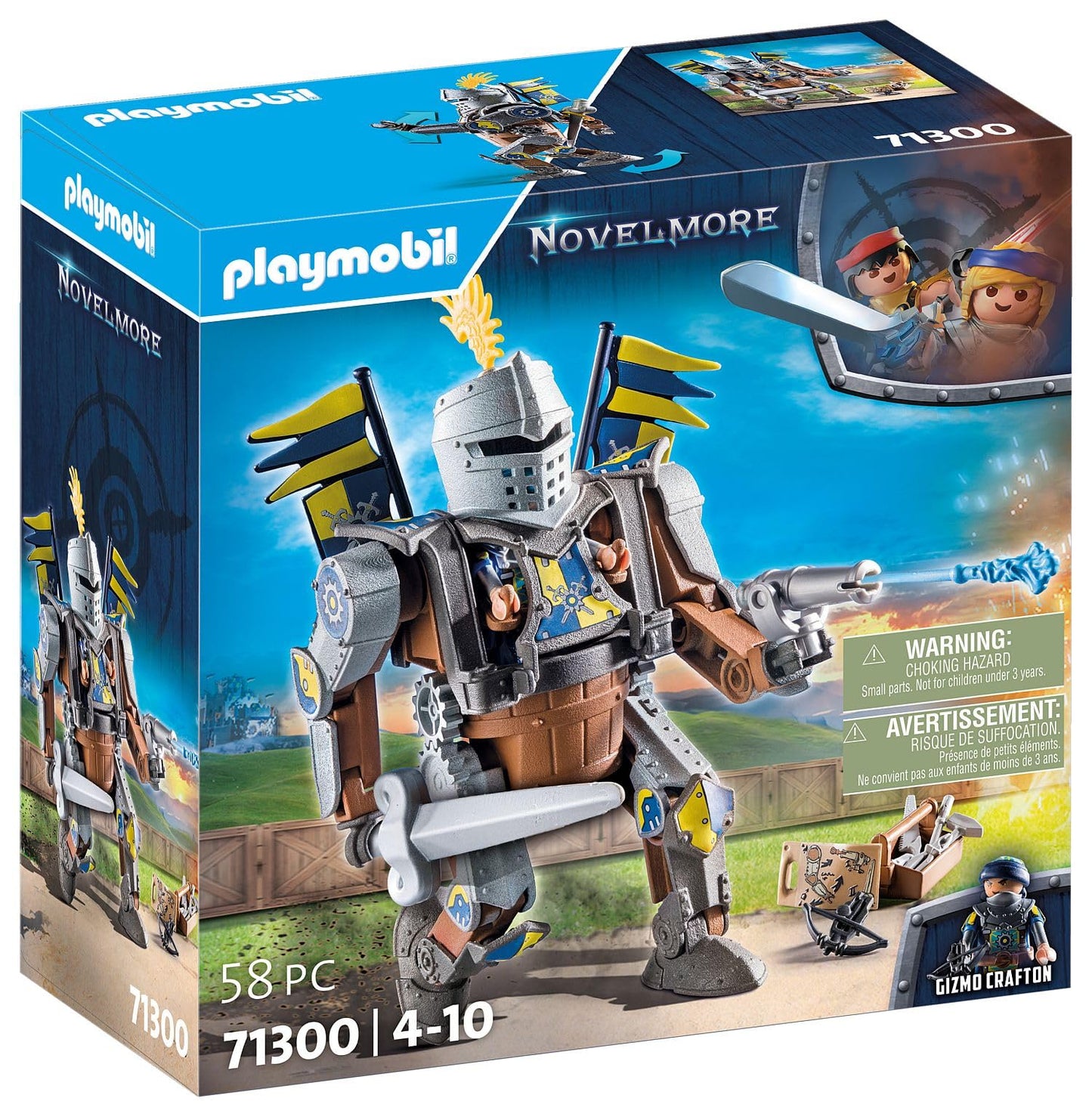 PLAYMOBIL Novelmore 71300 Robot de lupta Gizmo Crafton, 4+ ani