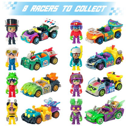 T-Racers Glow Race Set 8 masinute colectie, 3+ ani