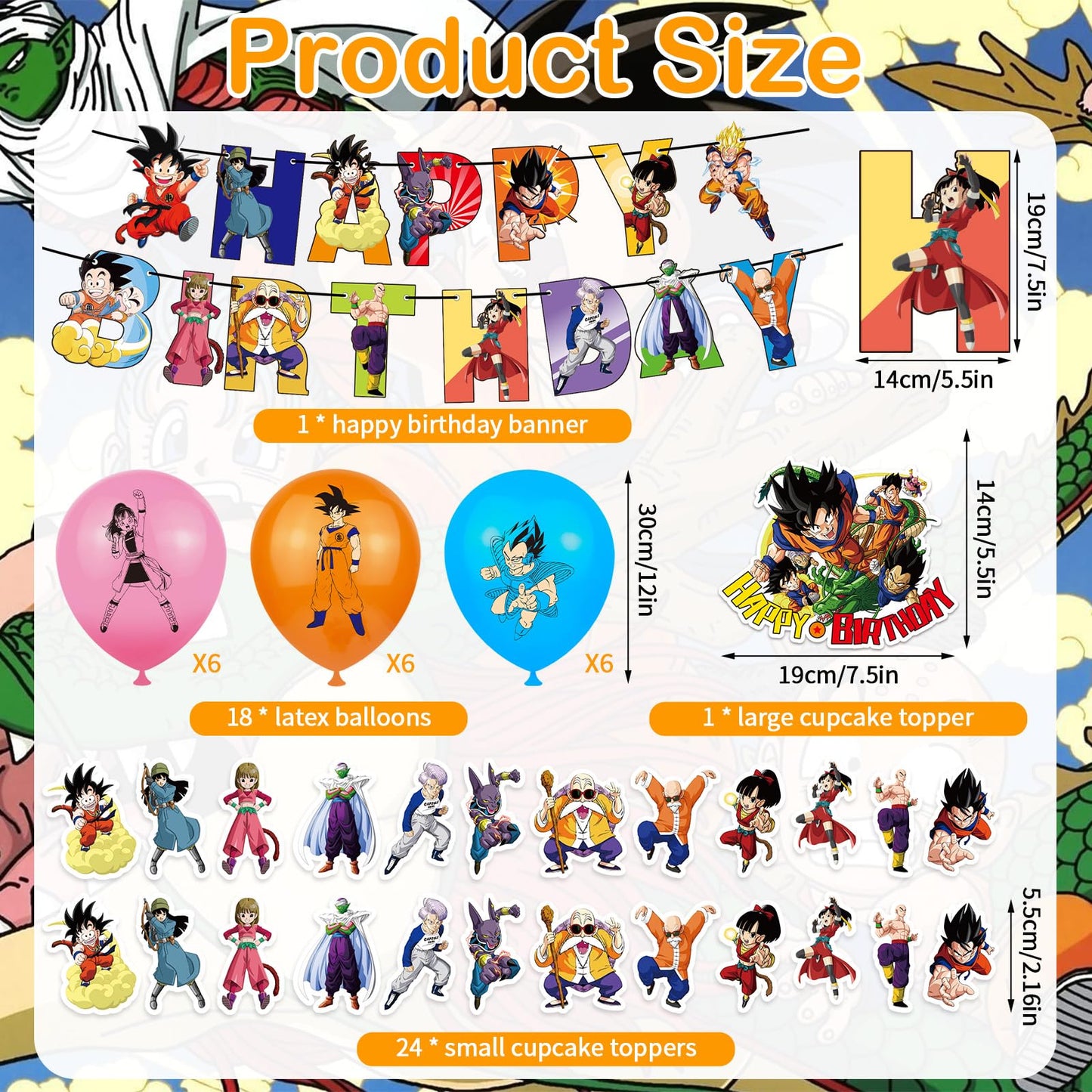 yumcute Set Decorațiuni Petrecere Anime, 44 piese