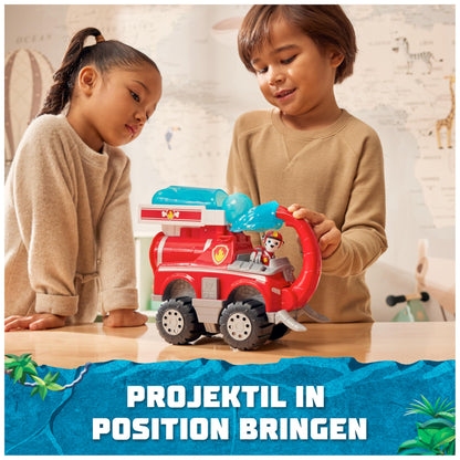 PAW Patrol Jungle Pups - Vehicul mare cu elefant și apă (vehicul deluxe) și figurina Marshall Hero Pups, jucărie pentru copii de la 3 ani
