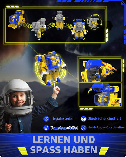 Super Wings EU750322 Figurina de joacă transformabilă New Robot Suit Donnie 23 cm pentru copii (galben)