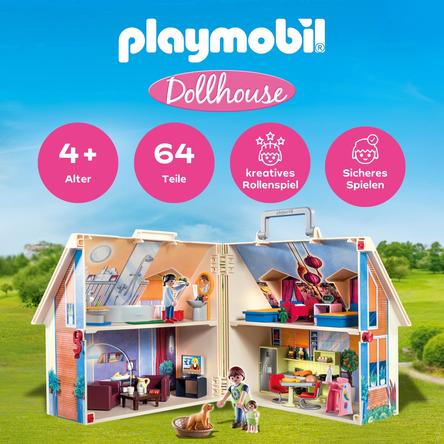 PLAYMOBIL 70985 Casa de papusi portabila, 4+ ani