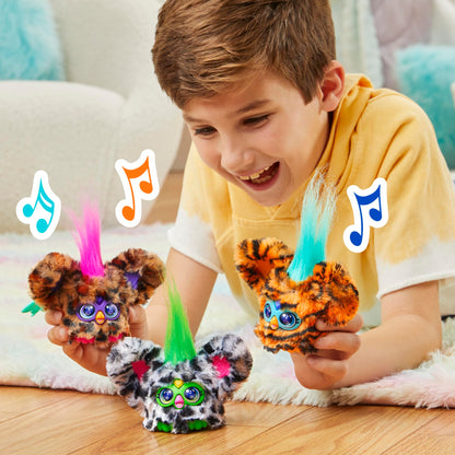 Furby Furblets Jucărie de pluș electronică Gepard pete 6+ ani cu muzică și breloc