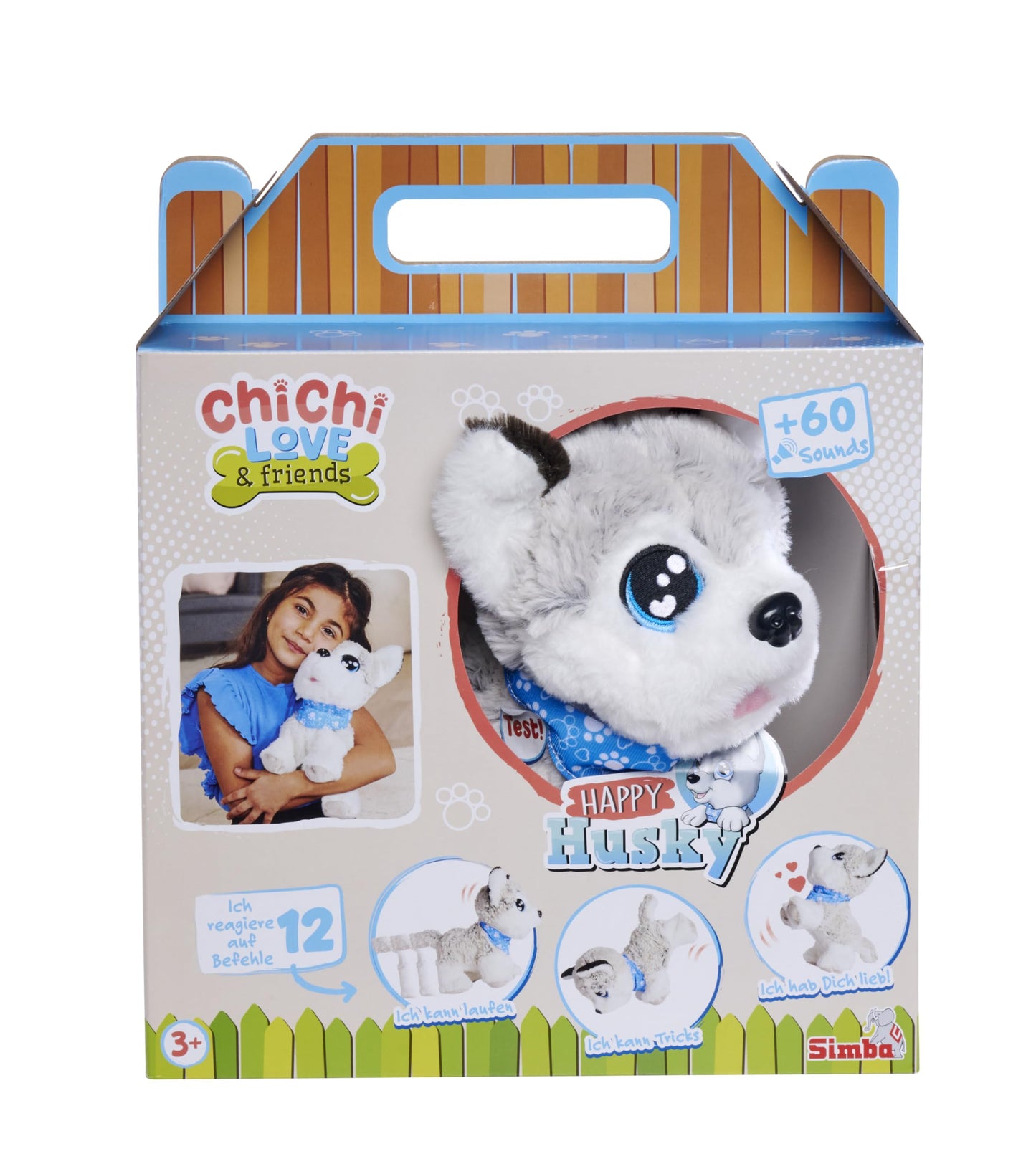 Simba ChiChi Love Husky interactiv 30 cm, 3+ ani