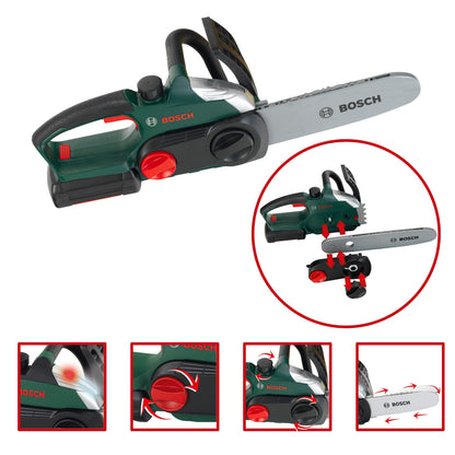 Theo Klein 8532 Bosch Ferăstrău cu Accesorii | Ferăstrău cu Funcție de Sunet și Lumină | Inclus Accesorii de Protecție | Jucărie pentru Copii de la 3 Ani