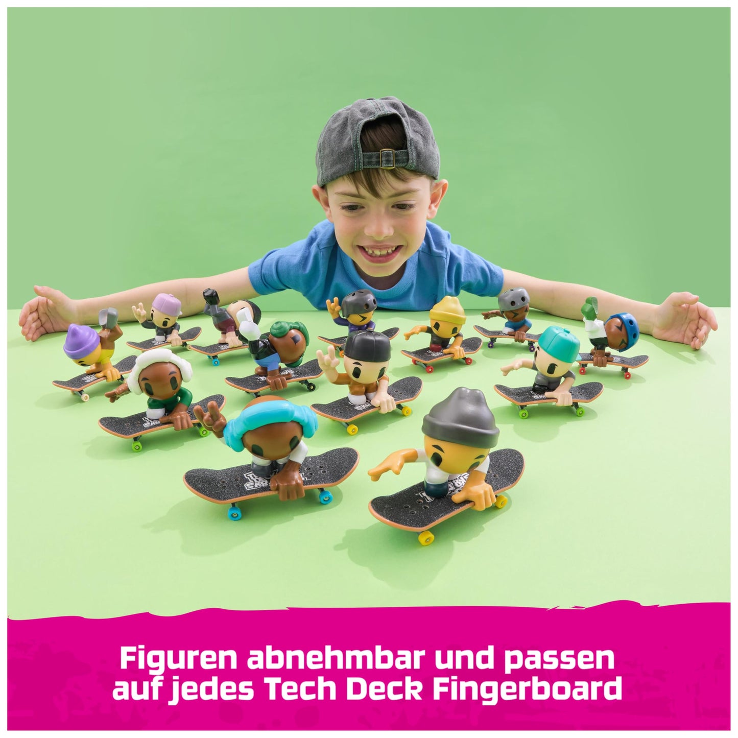 Tech Deck Sk8 Crew Set de fingerboard cu figurina skater detașabilă compatibilă cu alte fingerboard-uri de la 5 ani